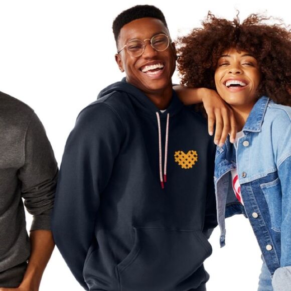 Chick-Fil-A “I Heart Waffle Fries” Embroidered Unisex Hoodie in Navy size XL - Picture 11 of 13